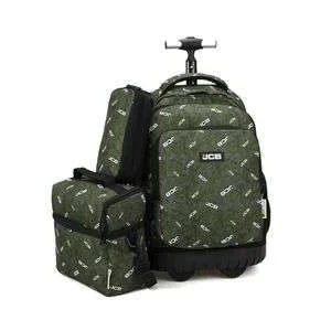 Trolley scolaire JCB 3 pièces – Valise, sac à dos et trousse – Ensemble pratique pour enfants